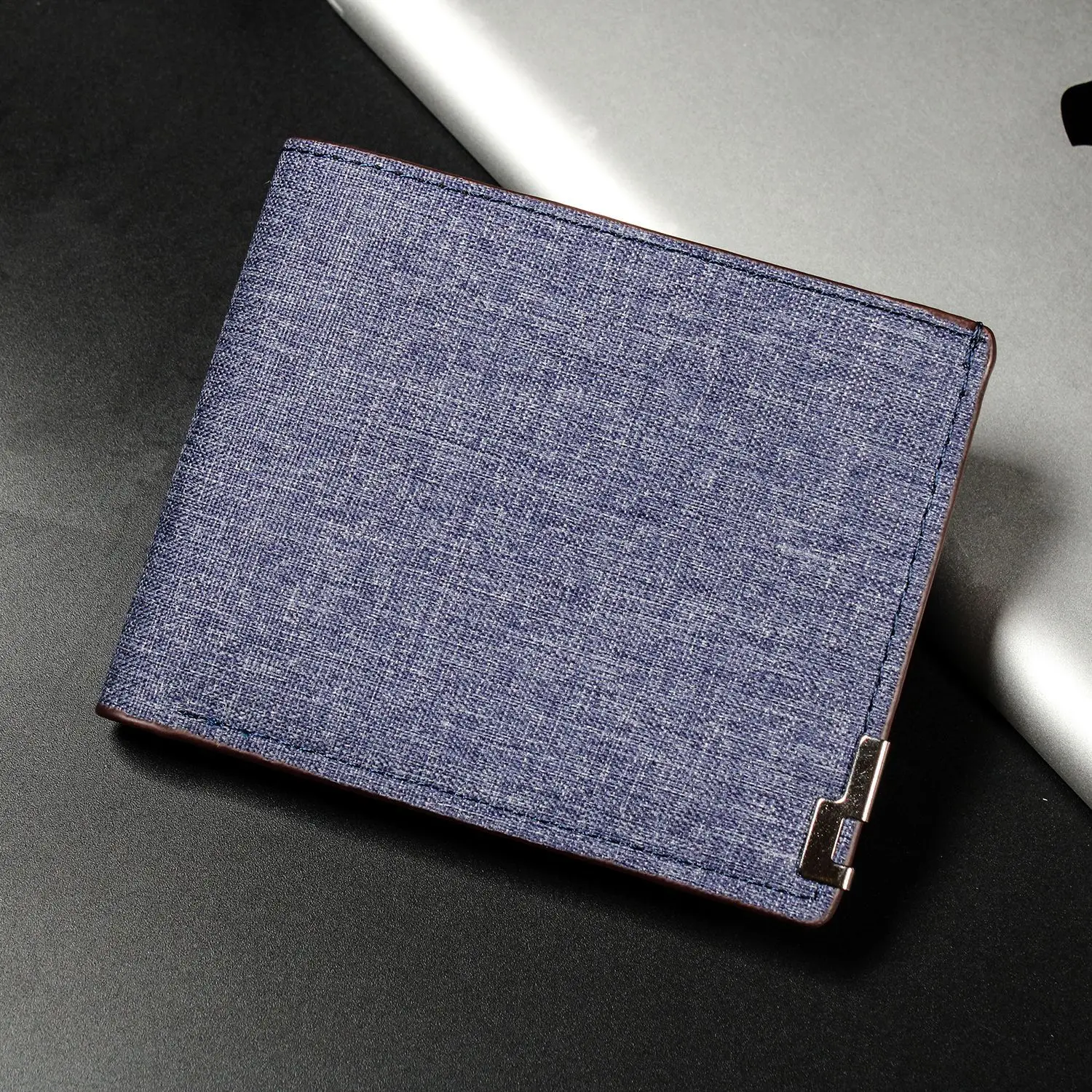 

Cowhide Wallet Picture Coin Purse Men Women Purses Inserts Business Foldable Denim Wallets Slim Money Credit ID Cards Holder Bag