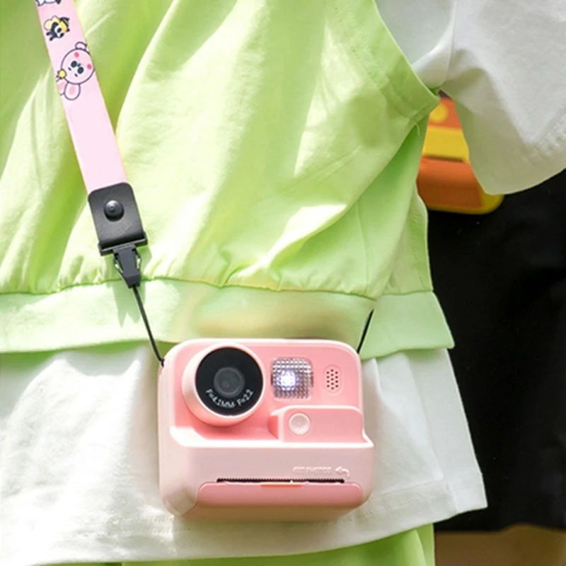Instant Print Kids Camera Digital Camera with Dual Camera Lens, Print Paper, Cartoon Sticker, Lanyard for Girls and Boys