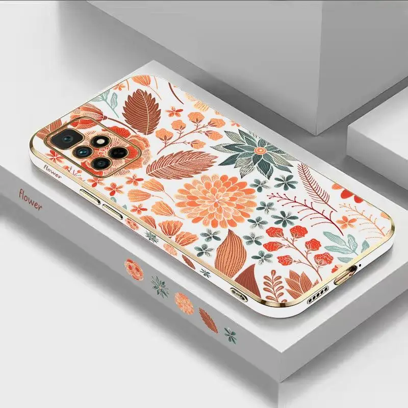 

Hundred Flowers Bloom Luxury Plating Phone Case For Xiaomi Redmi 10 12C 10C 10A 9 9T 9A A1 9C Cover