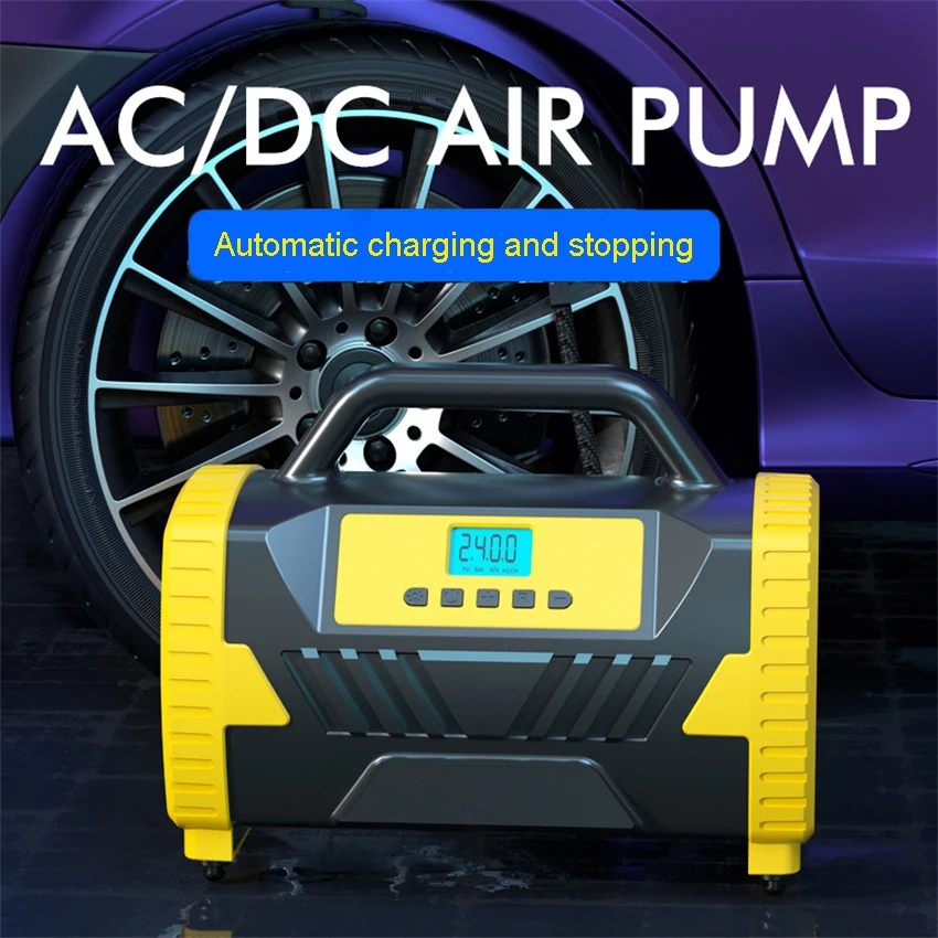 Inflator Pump Tire Inflator Dual Power 110v-230v Ac/dc 12v Portable Electric Air Pump For Vehicles