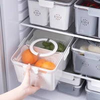 food storage box refrigerator transparent fresh keeping box portable food storage box kitchen fruit and vegetable drain box