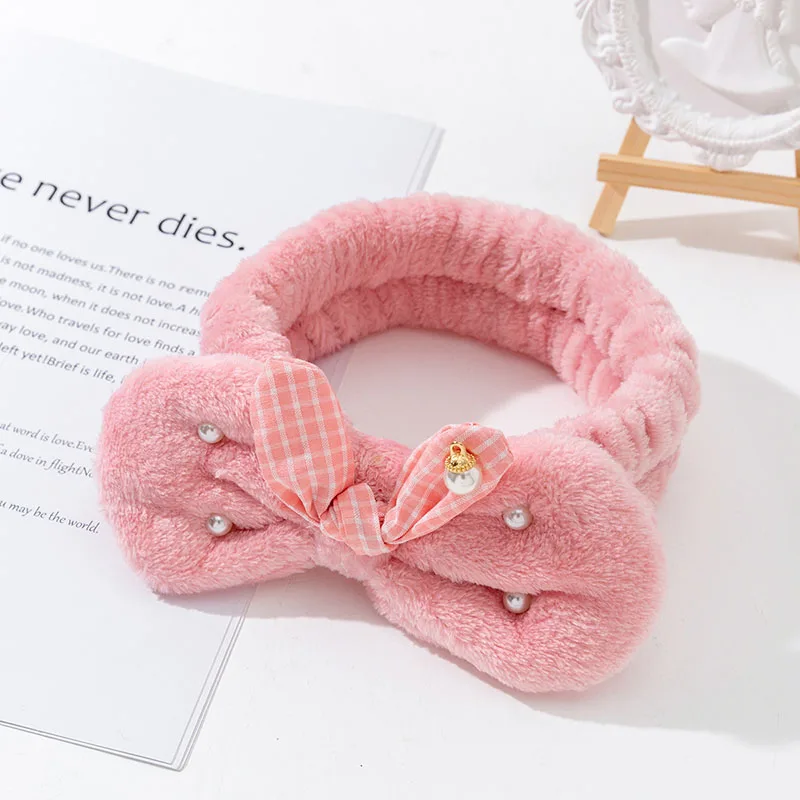 

Yanwenx Head Band 2022 New Design Big Bow Pink Band Cute Durable Solid Color Wash Face Makeup Women Girl Hair Accessories