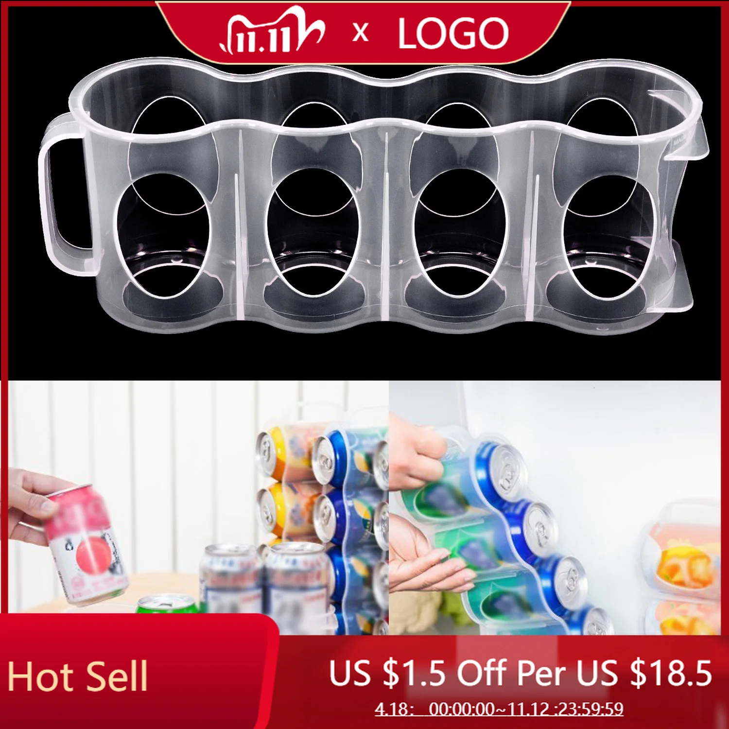 

Beer Soda Can Storage Holder Kitchen Fridge Space Saver Organizer Rack Durable Racks & Holders Kitchen Storage Accessories