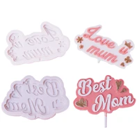mother day candy biscuit chocolate mould plug silicone mold cake decorating baking tools best mom love u mum party decorations