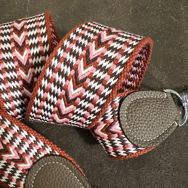 2 Inch Wide Evelyn Bag Women's Newest Togo Leather Leather Color Canvas Strap Thickened Shoulder Strap Crossbody Bag