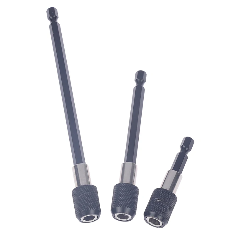

1/4 Inch Hex Shank Quick Release Electric Drill Magnetic Screwdriver Bit Adjustable Extension Holder Bar Shank Power Tool Black