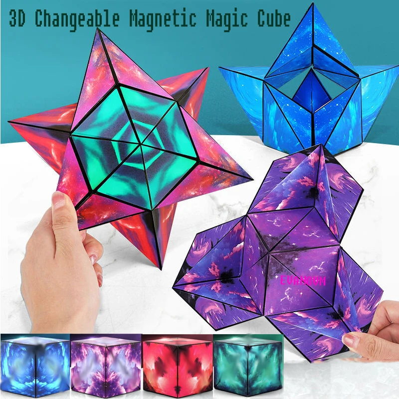 

3D Changeable Magnetic Magic Cube For Kids Puzzle Cube Antistress Toy Adults Cubo Fidget Toys Transforms Into Over 70 Shapes