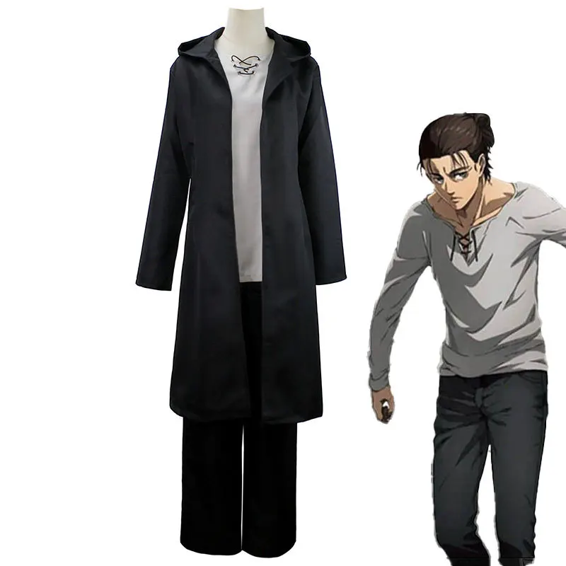 

Anime Attack on Titan Eren Jaeger Cosplay Costume Full Shirt Jacket Pants Man Carnival Party Suit Costumes