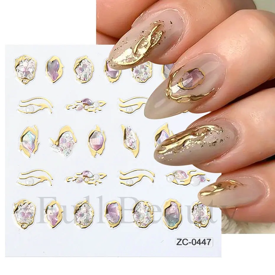 

1pcs 5D Reliefs Self Adhesive Nail Art Decoration Stickers Vintage Love Gem Irregular Transfer Nail Jewelry Decals Wholesale DIY
