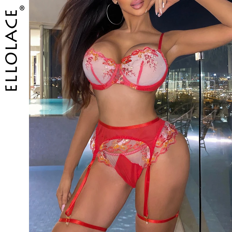 

Ellolace, роскошное нижнее белье, сексуальное, с вышивкой, необычное, нежное нижнее белье, чувственный прозрачный бюстгальтер, красивые бесшовн...