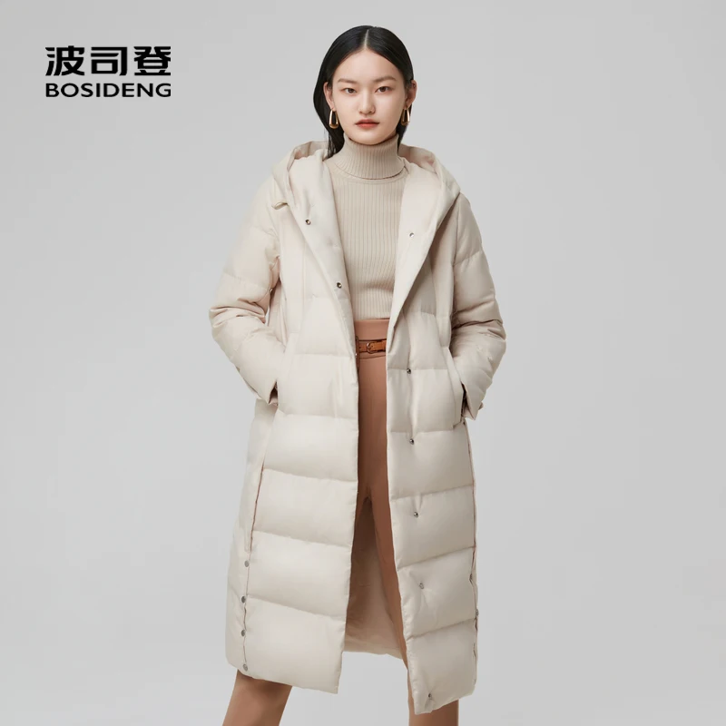 

BOSIDENG зимняя длинная куртка с капюшоном, пальто, женская повседневная верхняя одежда, высокое качество, гусиный пуховик B00144272