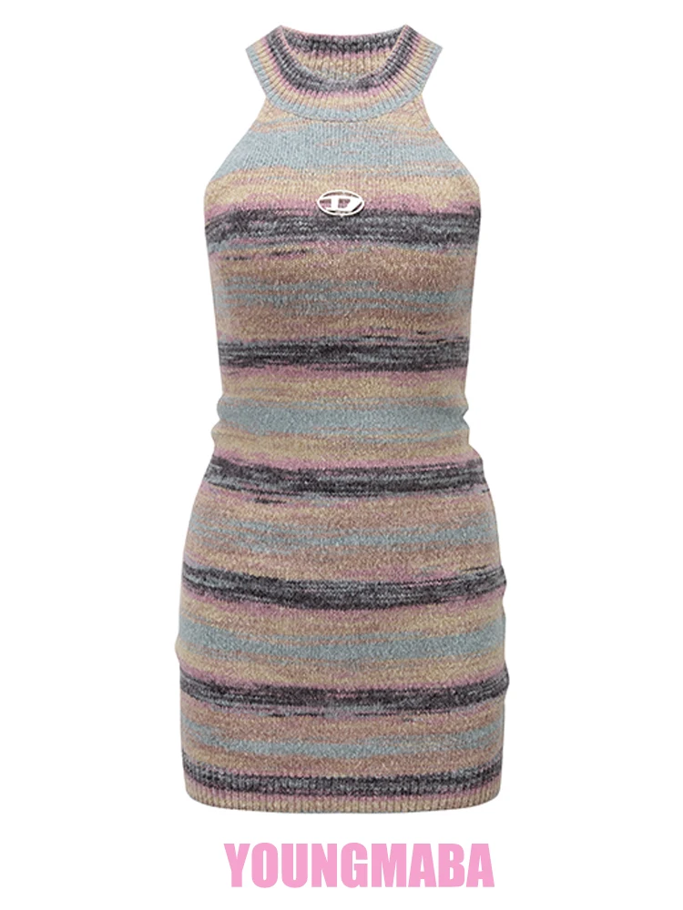 

Design Streetwear Fashion Vintage Y2k Women Dress Spicy Girl Skirt Children's Stripe Sleeveless Short Skirt Slim Fit Skirt