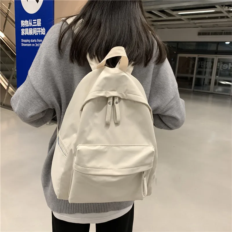 

New Fashion High Capacity Backpack for Men High School Computer Travel Backpacks Trend Solid Color Schoolbag for Women Package