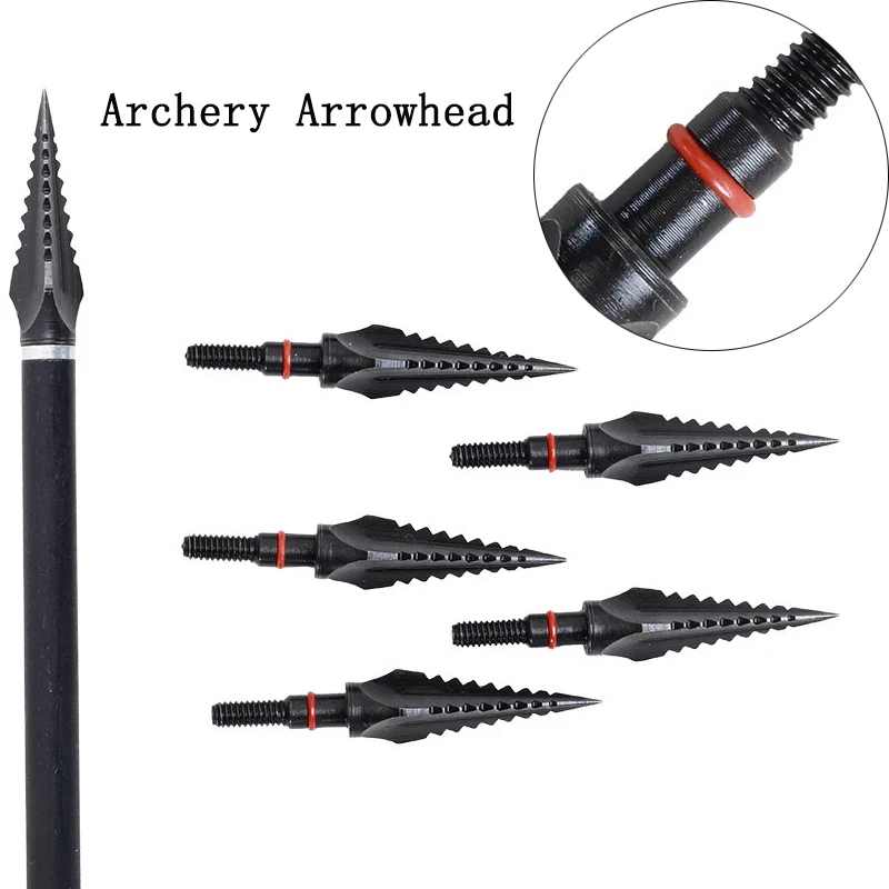 

Стрелы из высокоуглеродистой стали, стрелы с широкой головкой, 3/6/12 шт. с противоскользящими резиновыми кольцами, уличные Охотничьи аксессу...