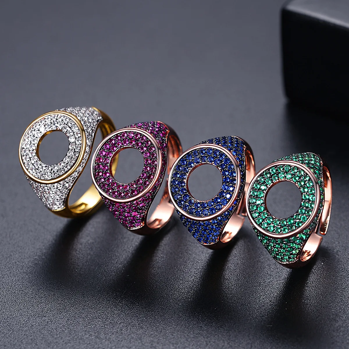 New In Gift Men Tail Ring For Women Colored Spinel Zircon Unisex Accessories Jewelry Punk Best Sellers Products Free Shipping