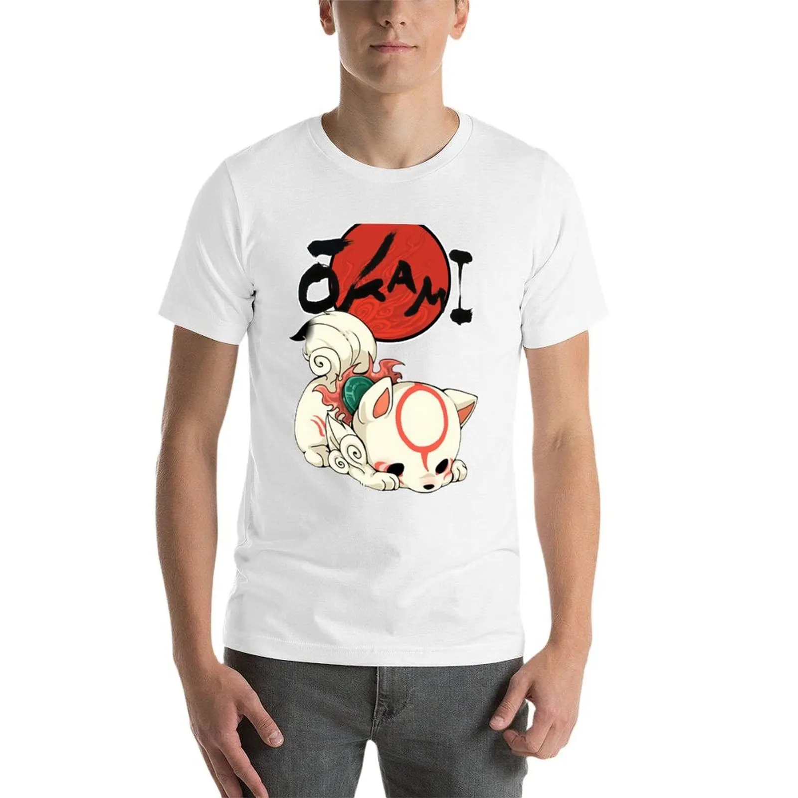 Фото Футболка Okami Amaterasu chibi, минималистичный повседневный топ с короткими рукавами №3