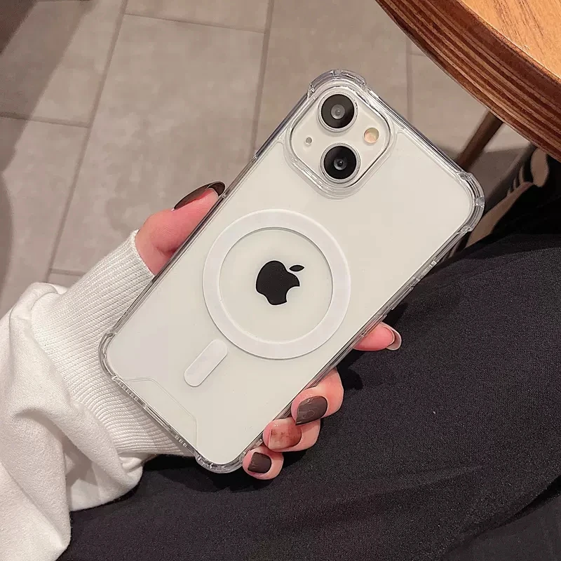 Original Transparent Magnetic For Magsafe Wireless Charge Case For iPhone 14 13 12 11 Pro Max Plus Shockproof Cover Accessories