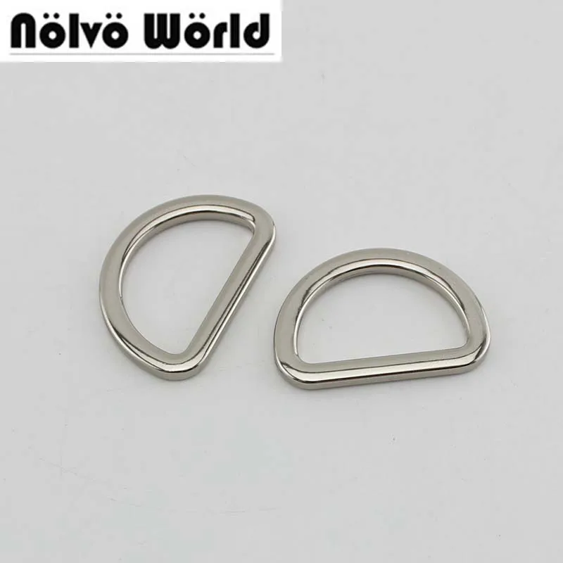 

100pcs 5 colors,3.5mm wide,25X15mm 1" thin tabular D ring,2.5cm welded d rings for bags purse metal crafts