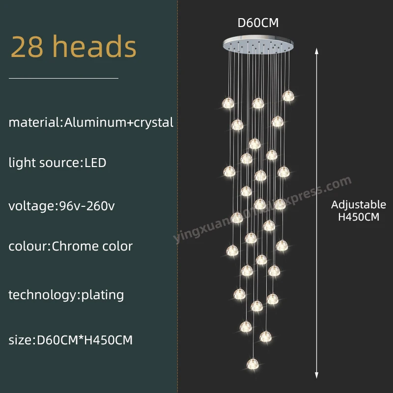 

Подвесная люстра Yingxuan хрустальная 3 головки