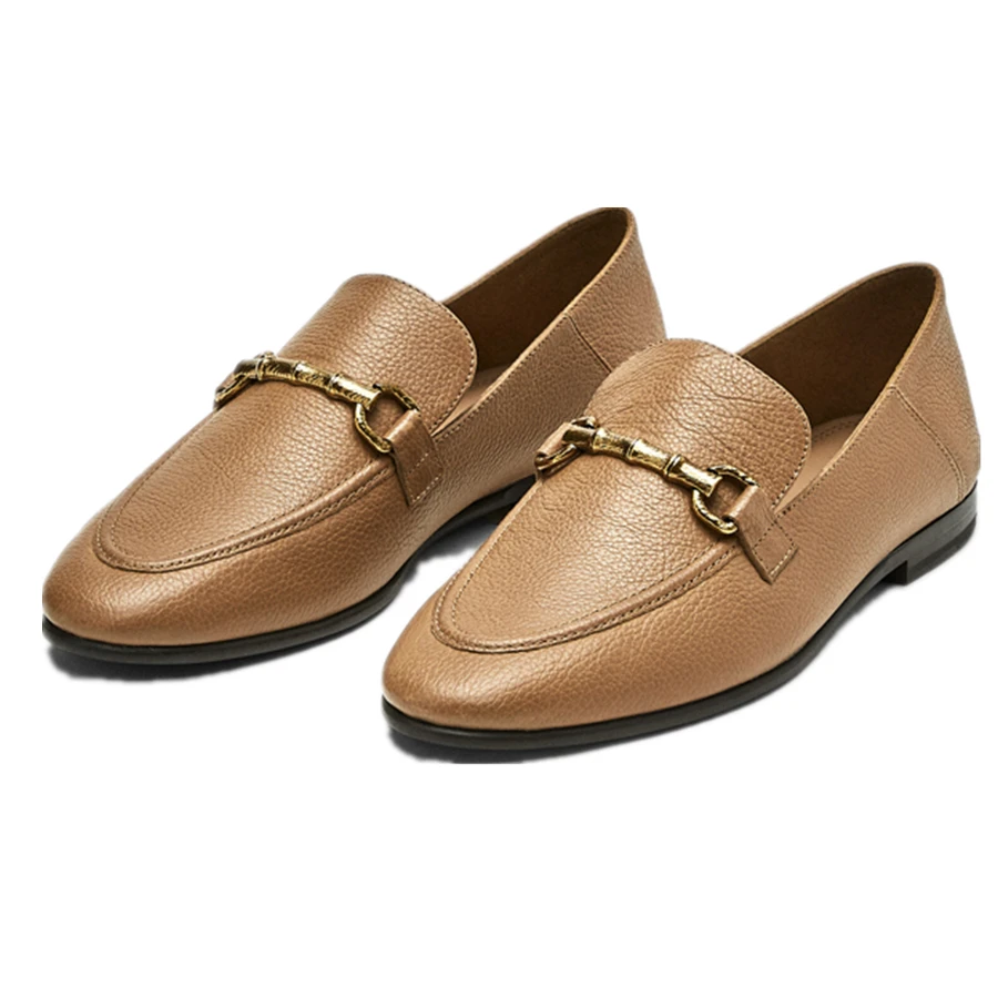 

Jenny&Dave England Style Office Lady Commute Fashion Soft Sheep Genuine Leather Slip-On Flat Shoes Loafers Women