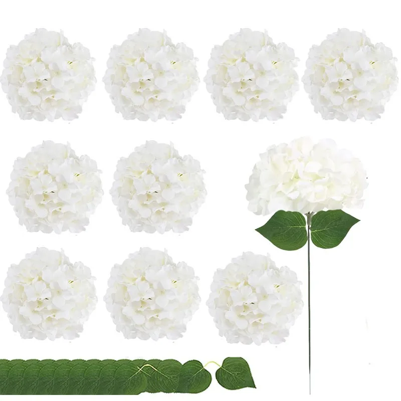 Искусственные цветы гортензии 10 шт