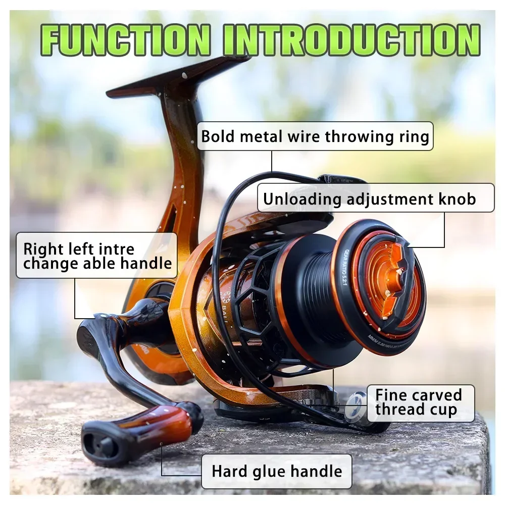 Спиннинговая рыболовная катушка JOSBY цельнометаллическая леска чашка Pesca 1000 2000 3000