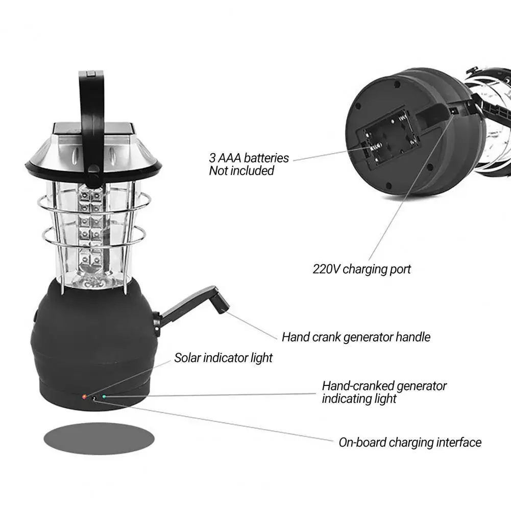 

Three Modes Solar Powered BBQ Hiking Hanging Flashlight Waterproof Camping Lamp Low Power Consumption for Night Fishing