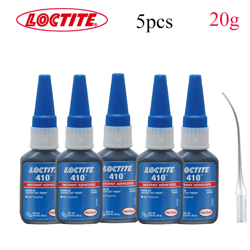

Loctite 410 20g 5PCS glue Black Instant Dry Adhesive Impact Resistant Metal Rubber Plastic Super Glue