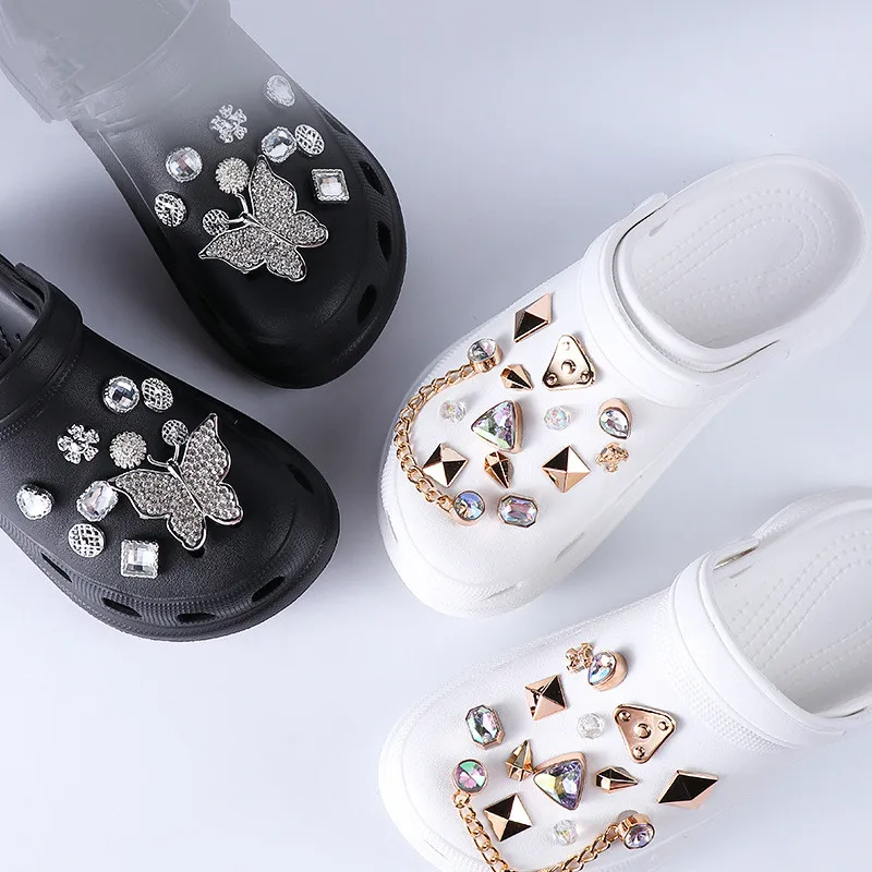 20Pcs/24Pcs/Set Fashion Croc Charms Designer Trend Quality Clogs Shoe Decorations Diy Elegant Rhinestone Croc Accessories