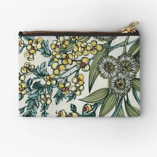 

Retro Australian Native Floral Zipper Pouches Coin Socks Small Underwear Cosmetic Wallet Packaging Key Panties Money Men Bag