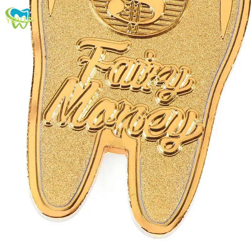 Монета в форме зуба подарок Детский медальон позолоченная памятная монета