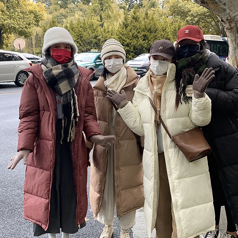 

GRELLER 2023 New Russian Winter Puffer Jacket Women Parkas Fashion Long Coat Loose Warm Snow Wear Cotton Padded Winter Clothes