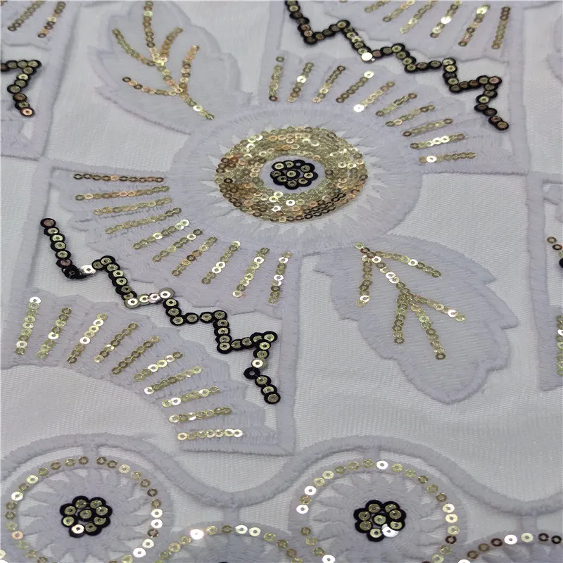 Новейшая кружевная ткань с блестками дешевая африканская Тюлевая зеленая для