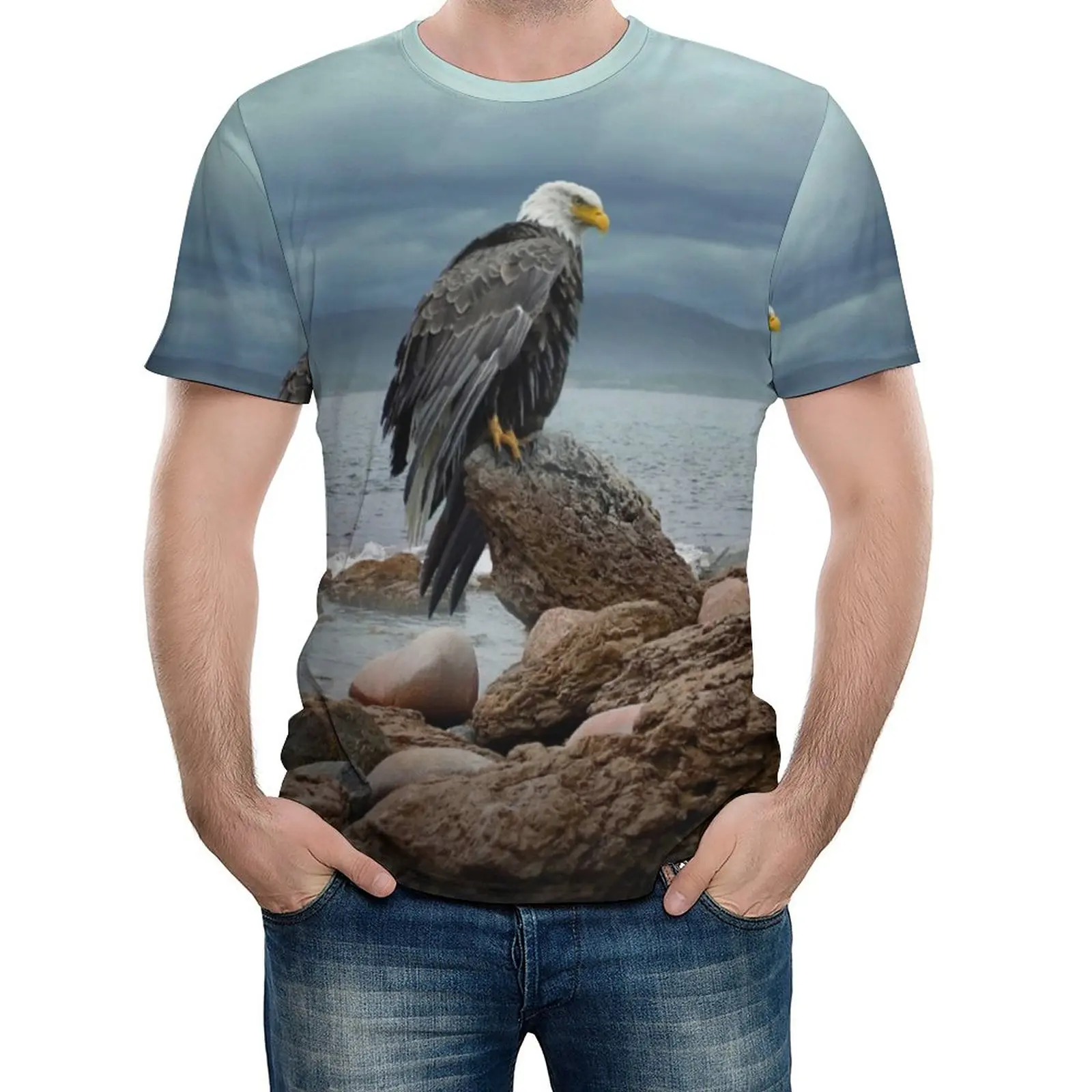 

Bald Eagle T Shirt Predator Sea Eagles Man Hippie T-Shirts Summer Graphic Tees Short Sleeves Streetwear Oversized Clothes Gift