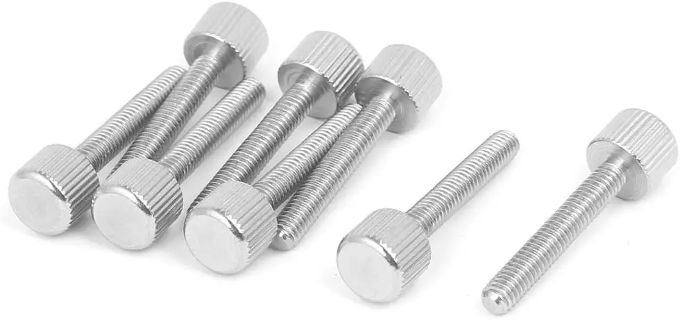 

Computer PC Case M4 x 25mm Stainless Steel Flat Head Knurled Thumb Screw 8pcs