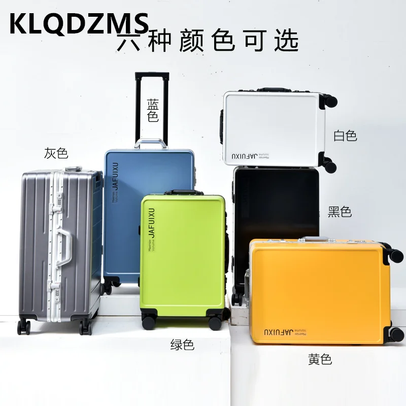 KLQDZMS New Universal Luggage Tide Aluminum Frame Silent Wheel Suitcase 20