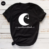 religious shirt holiday shirts funny star and moon graphic t shirt cotton korean o neck female clothing casual short sleeve tees