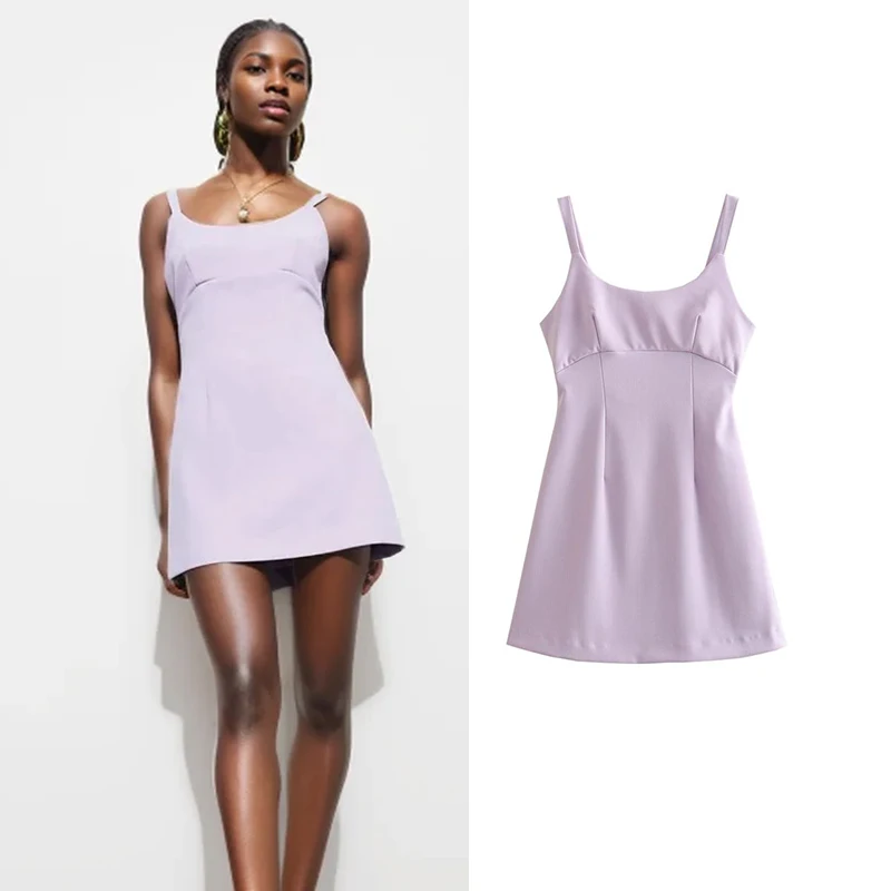 Элегантное мини-платье для женщин лето 2024 Новое поступление неэластичное платье