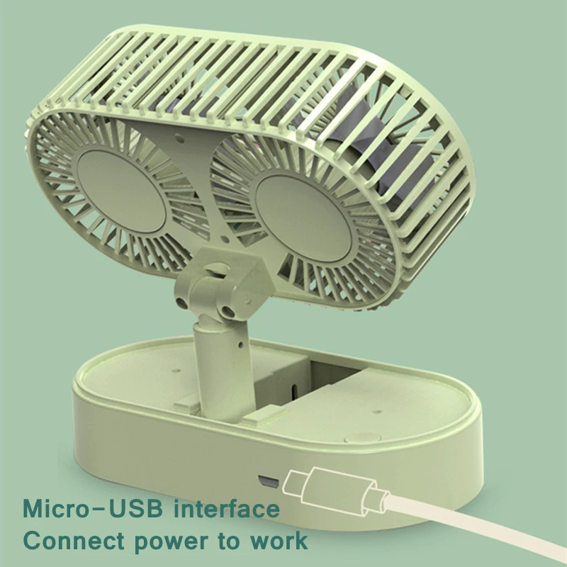 Мини-вентилятор с двумя двигателями USB-вентиляторы охлаждения Настольный