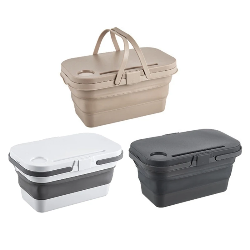 

Convenient Collapsible Tableware Basket Camping Gear Storage Container Box