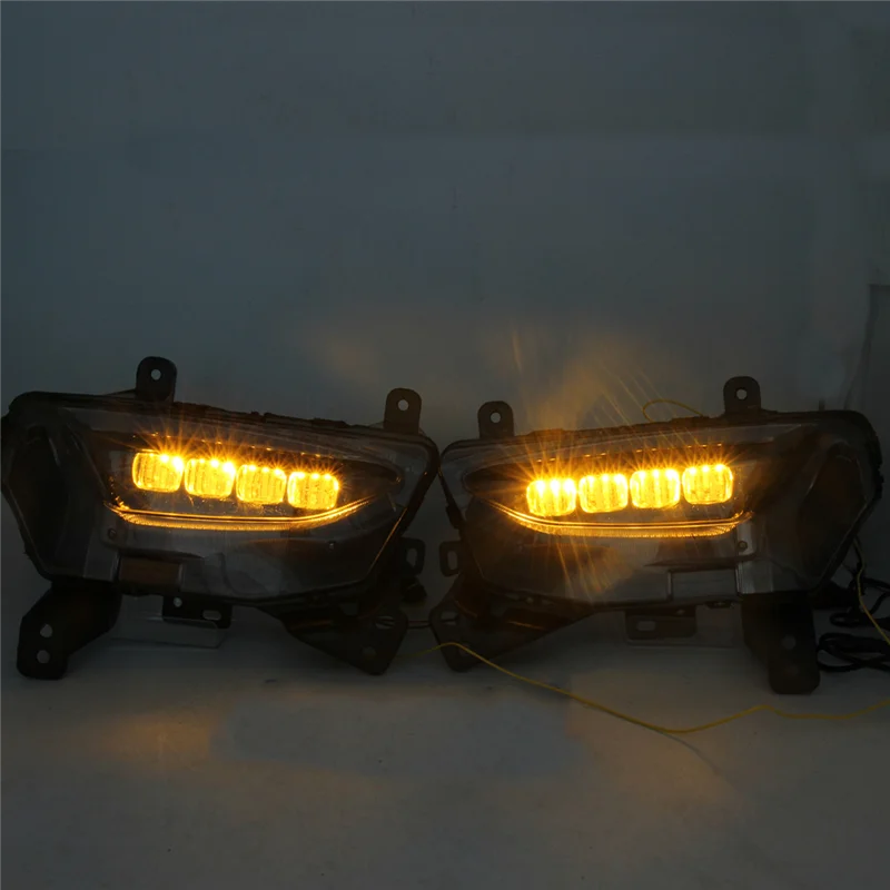 

Дневные ходовые огни, 2 шт., лампы для переднего бампера для Chevrolet Equinox 22, поворотный сигнал, 3 цвета, ленты, белый, синий