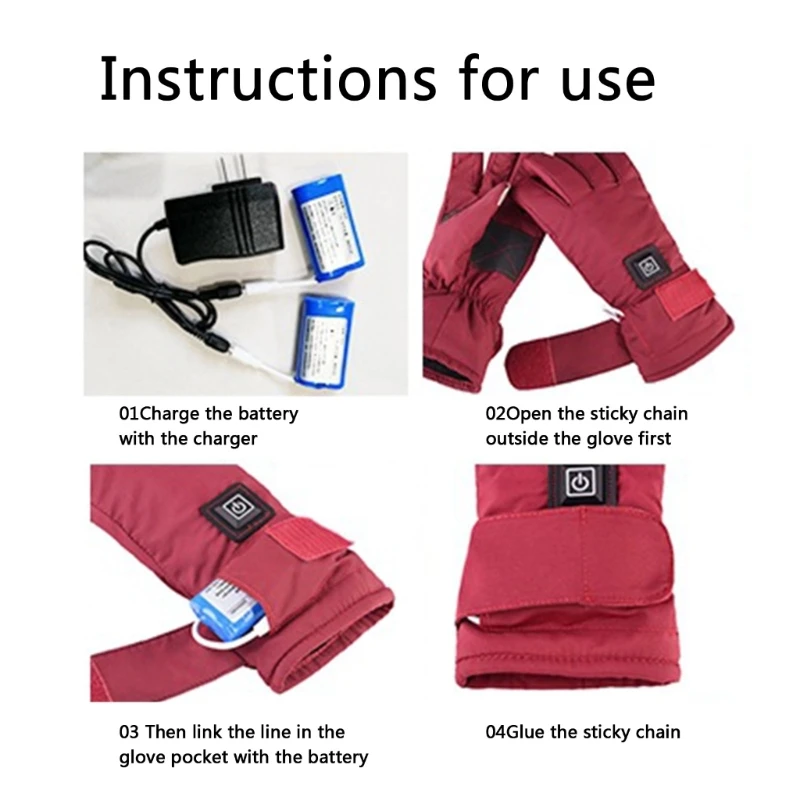 

Women Waterproof Back Touchscreen Electrocars Warm Heated Gloves Rechargeable