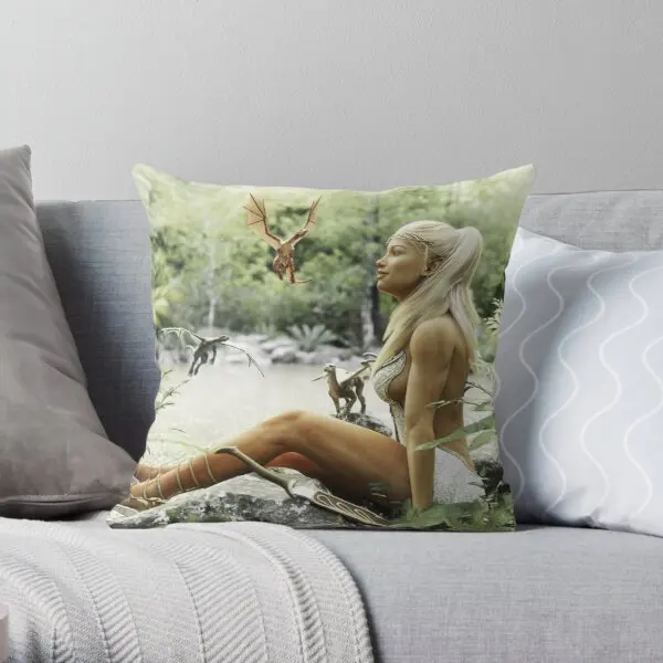 

Elegant Elven Blonde Female Relaxing By Printing Throw Pillow Cover Waist Fashion Comfort Bedroom Fashion Pillows not include