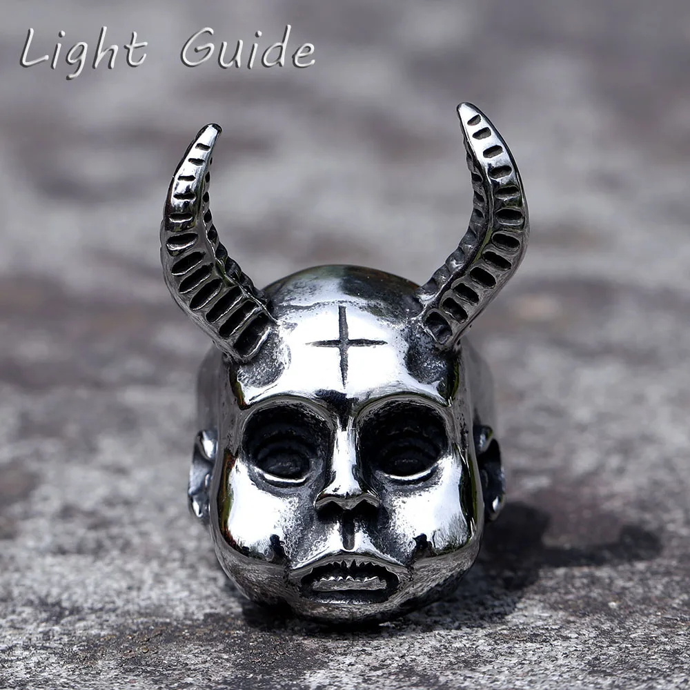 

2022 NEW Men's 316L stainless-steel rings devil skull Vintage ring for teens gothic punk Biker Jewelry Gifts free shipping