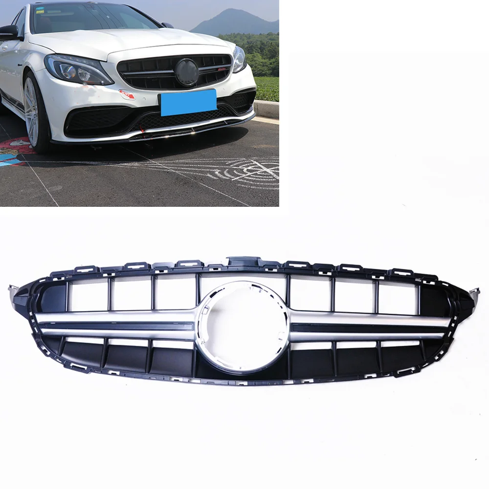 Для Mercedes Benz C Class W205 AMG 2014-2018 Sport передняя решетка без отверстия для камеры E63 Стиль
