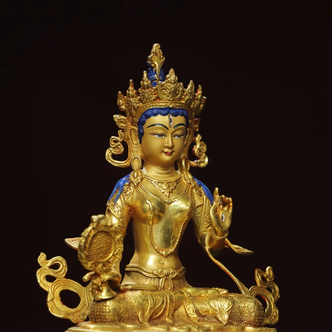 Статуя Будды позолоченная бронзовая 20 см в ширину 8 толщину 0 98 кг