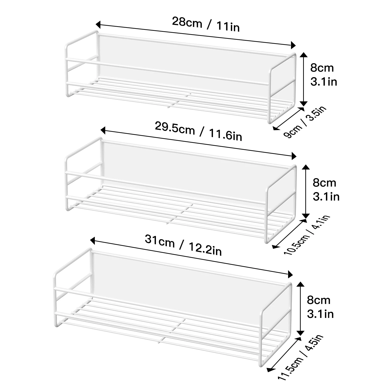 3 шт. магнитные металлические полки для холодильника
