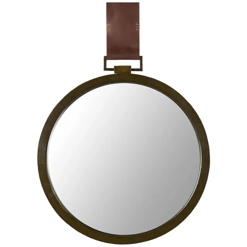 

SAFAVIEH 18" Round Time Out Hanging Wall Mirror, Warm Amber