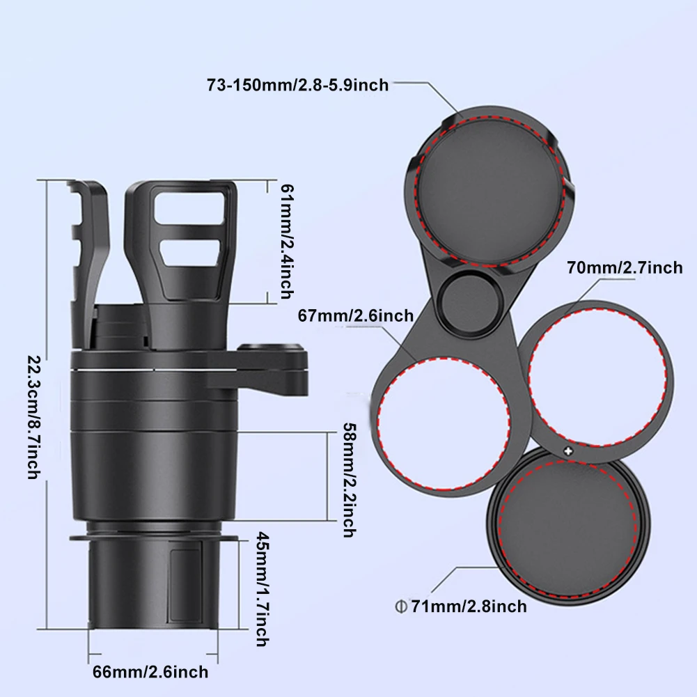 

4 в 1 Автомобильный Универсальный многофункциональный практичный вращающийся на 360 градусов Автомобильный держатель для чашек нескользящи...