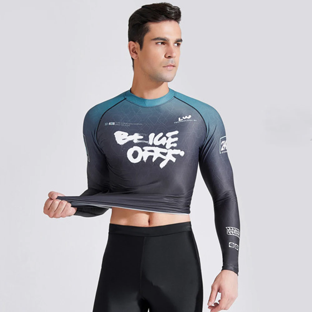 Men's Rash Protection Wetsuit Swim Surf Top Long Sleeve Quick Dry Rash Protection T-Shirt Water Sports Men's Swim Surf Top 2022
